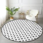 - RealHomes Dijital Baskılı Kaymaz Tabanlı Comfort Yuvarlak Halı - Realhomes Beyaz Zemin Siyah Kalp Desenli Özel Tasarımlı Dijital Baskılı Modern Çocuk ve Genç Odası Kaymaz Tabanlı Yuvarlak Halı Realhomes