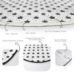 - RealHomes Dijital Baskılı Kaymaz Tabanlı Comfort Yuvarlak Halı - Realhomes Beyaz Zemin Siyah Kalp Desenli Özel Tasarımlı Dijital Baskılı Modern Çocuk ve Genç Odası Kaymaz Tabanlı Yuvarlak Halı Realhomes