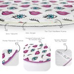 Göz Dudak Kaş Motifli Özel Tasarımlı Dijital Baskılı Modern Pembe Çocuk ve Genç Odası Yıkanabilir Kaymaz Tabanlı Yuvarlak Halı Realhomes