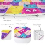 - RealHomes Dijital Baskılı Kaymaz Tabanlı Comfort Yuvarlak Halı - Realhomes  Realhomes Renkli Kedicikler Çocuk Odası Özel Tasarım Modern ve Genç Yıkanabilir Kaymaz Tabanlı Yuvarlak Halı Realhomes