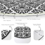 - RealHomes Dijital Baskılı Kaymaz Tabanlı Comfort Yuvarlak Halı - Realhomes  Realhomes Dijital Baskılı Damask motifli Modern Siyah Ofis Yıkanabilir Kaymaz Tabanlı Yuvarlak Kadife Halı Realhomes