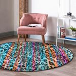 Realhomes Multi Renkler Dijital Baskılı Modern Renkli Koridor ve Antre Yıkanabilir Kaymaz Tabanlı Yuvarlak Halı Realhomes