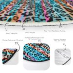 Realhomes Multi Renkler Dijital Baskılı Modern Renkli Koridor ve Antre Yıkanabilir Kaymaz Tabanlı Yuvarlak Halı Realhomes