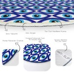 - RealHomes Dijital Baskılı Kaymaz Tabanlı Comfort Yuvarlak Halı - Realhomes  Göz Motifli Özel Tasarım Dijital Baskılı Modern Lacivert Mutfak Yıkanabilir Kaymaz Tabanlı Yuvarlak Halı Realhomes