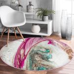 - RealHomes Dijital Baskılı Kaymaz Tabanlı Comfort Yuvarlak Halı - Realhomes  Realhomes Sulu Boya Desenli Özel Tasarım Dijital Baskılı Modern Renkli Banyo Yıkanabilir Kaymaz Tabanlı Yuvarlak Halı Realhomes