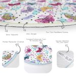 - RealHomes Dijital Baskılı Kaymaz Tabanlı Comfort Yuvarlak Halı - Realhomes  Kelebek Ve Tüy Motifli Dijital Baskılı Özel Tasarım Modern Renkli Çocuk ve Genç Odası Yıkanabilir Kaymaz Tabanlı Yuvarlak Halı Realhomes