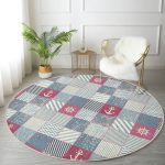 - RealHomes Dijital Baskılı Kaymaz Tabanlı Comfort Yuvarlak Halı - Realhomes Patchwork Desenli Özel Tasarım Dijital Baskılı Modern Renkli Koridor ve Antre Yıkanabilir Kaymaz Tabanlı Yuvarlak Halı Realhomes