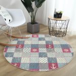 - RealHomes Dijital Baskılı Kaymaz Tabanlı Comfort Yuvarlak Halı - Realhomes Patchwork Desenli Özel Tasarım Dijital Baskılı Modern Renkli Koridor ve Antre Yıkanabilir Kaymaz Tabanlı Yuvarlak Halı Realhomes