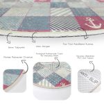 - RealHomes Dijital Baskılı Kaymaz Tabanlı Comfort Yuvarlak Halı - Realhomes Patchwork Desenli Özel Tasarım Dijital Baskılı Modern Renkli Koridor ve Antre Yıkanabilir Kaymaz Tabanlı Yuvarlak Halı Realhomes