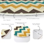 - RealHomes Dijital Baskılı Kaymaz Tabanlı Comfort Yuvarlak Halı - Realhomes  Modern Zikzak Desen Dijital Baskılı Renkli Salon ve Oturma Odası Yıkanabilir Kaymaz Tabanlı Yuvarlak Halı Realhomes