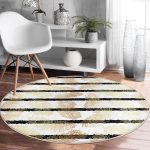 - RealHomes Dijital Baskılı Kaymaz Tabanlı Comfort Yuvarlak Halı - Realhomes Realhomes Modern Sanat Tasarımlı Dijital Baskılı Gold Mutfak Yıkanabilir Kaymaz Tabanlı Yuvarlak Halı Realhomes