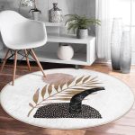 - RealHomes Dijital Baskılı Kaymaz Tabanlı Comfort Yuvarlak Halı - Realhomes  Realhomes Bohemian Özel Tasarım Kahverengi Salon ve Oturma Odası Yıkanabilir Kaymaz Tabanlı Yuvarlak Halı Realhomes