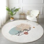 - RealHomes Dijital Baskılı Kaymaz Tabanlı Comfort Yuvarlak Halı - Realhomes  Realhomes Boho House Özel Tasarım Krem Salon ve Oturma Odası Yıkanabilir Kaymaz Tabanlı Yuvarlak Halı Realhomes