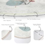 - RealHomes Dijital Baskılı Kaymaz Tabanlı Comfort Yuvarlak Halı - Realhomes  Realhomes Boho House Özel Tasarım Krem Salon ve Oturma Odası Yıkanabilir Kaymaz Tabanlı Yuvarlak Halı Realhomes