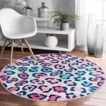 - RealHomes Dijital Baskılı Kaymaz Tabanlı Comfort Yuvarlak Halı - Realhomes  Renkli Leopar Desenli Özel Tasarımlı Dijital Baskılı Çocuk Odası Pembe ve Genç Yıkanabilir Kaymaz Tabanlı Yuvarlak Halı Realhomes