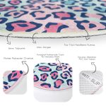 - RealHomes Dijital Baskılı Kaymaz Tabanlı Comfort Yuvarlak Halı - Realhomes  Renkli Leopar Desenli Özel Tasarımlı Dijital Baskılı Çocuk Odası Pembe ve Genç Yıkanabilir Kaymaz Tabanlı Yuvarlak Halı Realhomes