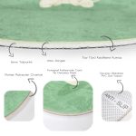 - RealHomes Dijital Baskılı Kaymaz Tabanlı Comfort Yuvarlak Halı - Realhomes  Realhomes Köpek Desenli Dijital Baskılı Modern Yeşil Çocuk ve Genç Odası Yıkanabilir Kaymaz Tabanlı Yuvarlak Halı Realhomes