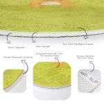 - RealHomes Dijital Baskılı Kaymaz Tabanlı Comfort Yuvarlak Halı - Realhomes  Realhomes Köpek Desenli Dijital Baskılı Modern Yeşil Çocuk ve Genç Odası Yıkanabilir Kaymaz Tabanlı Yuvarlak Halı Realhomes