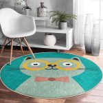 - RealHomes Dijital Baskılı Kaymaz Tabanlı Comfort Yuvarlak Halı - Realhomes  Realhomes Renkli Kedi Dijital Baskılı Modern Turkuaz Çocuk ve Genç Odası Yıkanabilir Kaymaz Tabanlı Yuvarlak Halı Realhomes