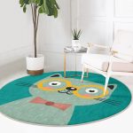 - RealHomes Dijital Baskılı Kaymaz Tabanlı Comfort Yuvarlak Halı - Realhomes  Realhomes Renkli Kedi Dijital Baskılı Modern Turkuaz Çocuk ve Genç Odası Yıkanabilir Kaymaz Tabanlı Yuvarlak Halı Realhomes