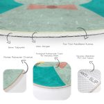 - RealHomes Dijital Baskılı Kaymaz Tabanlı Comfort Yuvarlak Halı - Realhomes  Realhomes Renkli Kedi Dijital Baskılı Modern Turkuaz Çocuk ve Genç Odası Yıkanabilir Kaymaz Tabanlı Yuvarlak Halı Realhomes