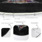 - RealHomes Dijital Baskılı Kaymaz Tabanlı Comfort Yuvarlak Halı - Realhomes  Üçüncü Göz Motifli Özel Tasarım Dijital Baskılı Siyah Salon ve Oturma Odası Yıkanabilir Kaymaz Tabanlı Yuvarlak Halı Realhomes