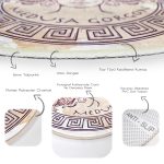 - RealHomes Dijital Baskılı Kaymaz Tabanlı Comfort Yuvarlak Halı - Realhomes  Medusa Gorgon Özel Tasarım Dijital Baskılı Krem Salon ve Oturma Odası Yıkanabilir Kaymaz Tabanlı Yuvarlak Halı Realhomes