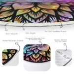 - RealHomes Dijital Baskılı Kaymaz Tabanlı Comfort Yuvarlak Halı - Realhomes Realhomes Siyah Zeminde Renkli Üçüncü Göz Motifli Lacivert Salon ve Oturma Odası Yıkanabilir Kaymaz Tabanlı Yuvarlak Halı Realhomes