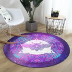 - RealHomes Dijital Baskılı Kaymaz Tabanlı Comfort Yuvarlak Halı - Realhomes  Soyut Tarzda Dijital Baskılı Özel Tasarım Modern Lacivert Salon ve Oturma Odası Yıkanabilir Kaymaz Tabanlı Yuvarlak Halı Realhomes