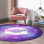 - RealHomes Dijital Baskılı Kaymaz Tabanlı Comfort Yuvarlak Halı - Realhomes  Soyut Tarzda Dijital Baskılı Özel Tasarım Modern Lacivert Salon ve Oturma Odası Yıkanabilir Kaymaz Tabanlı Yuvarlak Halı Realhomes