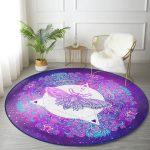 - RealHomes Dijital Baskılı Kaymaz Tabanlı Comfort Yuvarlak Halı - Realhomes  Soyut Tarzda Dijital Baskılı Özel Tasarım Modern Lacivert Salon ve Oturma Odası Yıkanabilir Kaymaz Tabanlı Yuvarlak Halı Realhomes