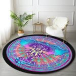 - RealHomes Dijital Baskılı Kaymaz Tabanlı Comfort Yuvarlak Halı - Realhomes  Soyut Fil Figürlü Dijital Baskılı Özel Tasarım Modern Renkli Salon ve Oturma Odası Yıkanabilir Kaymaz Tabanlı Yuvarlak Halı Realhomes