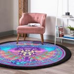 - RealHomes Dijital Baskılı Kaymaz Tabanlı Comfort Yuvarlak Halı - Realhomes  Soyut Fil Figürlü Dijital Baskılı Özel Tasarım Modern Renkli Salon ve Oturma Odası Yıkanabilir Kaymaz Tabanlı Yuvarlak Halı Realhomes