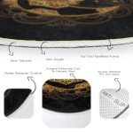 - RealHomes Dijital Baskılı Kaymaz Tabanlı Comfort Yuvarlak Halı - Realhomes  Siyah Zeminde Gold Hilal İçerisinde Üçüncü Göz Motifli Salon ve Oturma Odası Yıkanabilir Kaymaz Tabanlı Yuvarlak Halı Realhomes