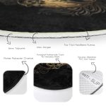 - RealHomes Dijital Baskılı Kaymaz Tabanlı Comfort Yuvarlak Halı - Realhomes Uzak Doğu Gold Yoga Motifli Özel Tasarım Dijital Baskılı Salon ve Oturma Odası Yıkanabilir Kaymaz Tabanlı Yuvarlak Halı Realhomes