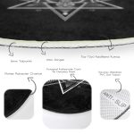 - RealHomes Dijital Baskılı Kaymaz Tabanlı Comfort Yuvarlak Halı - Realhomes  Özel Tasarım Kanatlı Üçüncü Göz Motifli Dijital Baskılı Siyah Salon ve Oturma Odası Yıkanabilir Kaymaz Tabanlı Yuvarlak Halı Realhomes