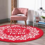 - RealHomes Dijital Baskılı Kaymaz Tabanlı Comfort Yuvarlak Halı - Realhomes  Realhomes Home Sweet Dijital Baskılı Bordo Koridor ve Antre Yıkanabilir Kaymaz Tabanlı Yuvarlak Halı Realhomes