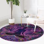 - RealHomes Dijital Baskılı Kaymaz Tabanlı Comfort Yuvarlak Halı - Realhomes  Realhomes Rengarenk Özel Tasarım Pembe Salon ve Oturma Odası Yıkanabilir Kaymaz Tabanlı Yuvarlak Halı Realhomes