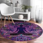 - RealHomes Dijital Baskılı Kaymaz Tabanlı Comfort Yuvarlak Halı - Realhomes  Realhomes Rengarenk Özel Tasarım Pembe Salon ve Oturma Odası Yıkanabilir Kaymaz Tabanlı Yuvarlak Halı Realhomes