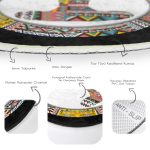 - RealHomes Dijital Baskılı Kaymaz Tabanlı Comfort Yuvarlak Halı - Realhomes  Realhomes Siyah Zeminde Yoga Motifli Renkli Salon ve Oturma Odası Yıkanabilir Kaymaz Tabanlı Yuvarlak Halı Realhomes