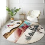 - RealHomes Dijital Baskılı Kaymaz Tabanlı Comfort Yuvarlak Halı - Realhomes  Realhomes Fashion Womens Dijital Baskılı Renkli Çocuk ve Genç Odası Yıkanabilir Kaymaz Tabanlı Yuvarlak Halı Realhomes