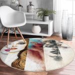 - RealHomes Dijital Baskılı Kaymaz Tabanlı Comfort Yuvarlak Halı - Realhomes  Realhomes Fashion Womens Dijital Baskılı Renkli Çocuk ve Genç Odası Yıkanabilir Kaymaz Tabanlı Yuvarlak Halı Realhomes