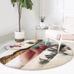 - RealHomes Dijital Baskılı Kaymaz Tabanlı Comfort Yuvarlak Halı - Realhomes  Realhomes Fashion Womens Dijital Baskılı Renkli Çocuk ve Genç Odası Yıkanabilir Kaymaz Tabanlı Yuvarlak Halı Realhomes