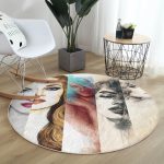 - RealHomes Dijital Baskılı Kaymaz Tabanlı Comfort Yuvarlak Halı - Realhomes  Realhomes Fashion Womens Dijital Baskılı Renkli Çocuk ve Genç Odası Yıkanabilir Kaymaz Tabanlı Yuvarlak Halı Realhomes