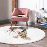 - RealHomes Dijital Baskılı Kaymaz Tabanlı Comfort Yuvarlak Halı - Realhomes Beyaz Zeminde Renkli Kalem Çizimli Modern Krem Çocuk ve Genç Odası Yıkanabilir Kaymaz Tabanlı Yuvarlak Halı Realhomes