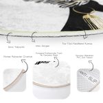 - RealHomes Dijital Baskılı Kaymaz Tabanlı Comfort Yuvarlak Halı - Realhomes  Siyah Beyaz Zenci Kadın Motifli Modern Salon ve Oturma Odası Yıkanabilir Kaymaz Tabanlı Yuvarlak Halı Realhomes