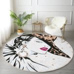 - RealHomes Dijital Baskılı Kaymaz Tabanlı Comfort Yuvarlak Halı - Realhomes Realhomes Şapkalı Fashion Girl Desenli Krem Çocuk ve Genç Odası Yıkanabilir Kaymaz Tabanlı Yuvarlak Halı Realhomes