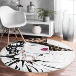 - RealHomes Dijital Baskılı Kaymaz Tabanlı Comfort Yuvarlak Halı - Realhomes Realhomes Şapkalı Fashion Girl Desenli Krem Çocuk ve Genç Odası Yıkanabilir Kaymaz Tabanlı Yuvarlak Halı Realhomes