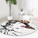 - RealHomes Dijital Baskılı Kaymaz Tabanlı Comfort Yuvarlak Halı - Realhomes Realhomes Şapkalı Fashion Girl Desenli Krem Çocuk ve Genç Odası Yıkanabilir Kaymaz Tabanlı Yuvarlak Halı Realhomes