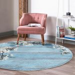 - RealHomes Dijital Baskılı Kaymaz Tabanlı Comfort Yuvarlak Halı - Realhomes  Realhomes Mavi Ahşap Zeminli Bahar Motifli Lacivert Mutfak Yıkanabilir Kaymaz Tabanlı Yuvarlak Kadife Halı Realhomes